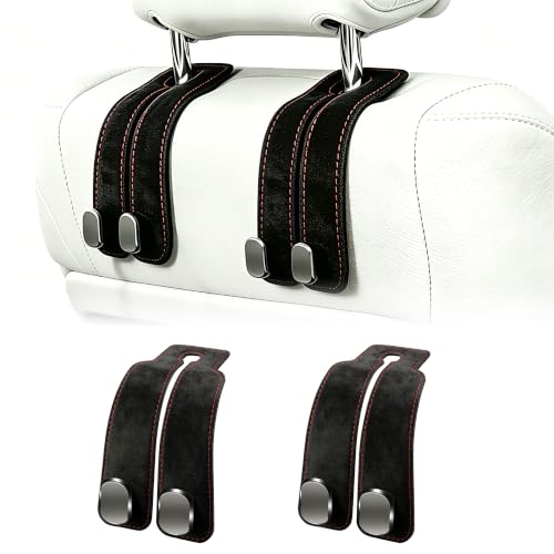 Amelity Car Headrest Hooks, Purse Hook for Car 2 Pack Black