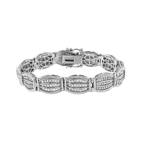 Haus of Brilliance .925 Sterling Silver 3.0 Cttw Prong Set Diamond Art Deco Style Tennis Bracelet (I-J Color, I2-I3 Clarity) - 7.25"