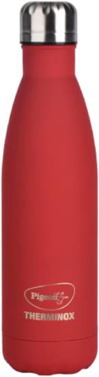 Pigeon by Stovekraft Aqua Galaxy Stainless Steel Double Walled Leak Proof Thermos Water Bottle with Copper Coating Inside for Better Hot and Cold Retention 500 ml (Red) (1 Year Warranty)