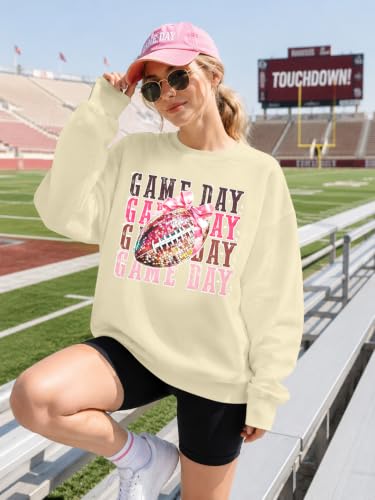 Game Day Sweatshirt for Women Football Season Pullover Long Sleeve Top — view 2
