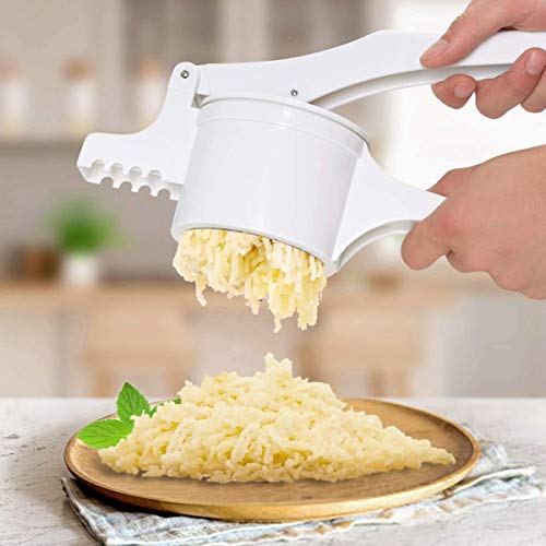 Foto von Kartoffelpresse Kartoffelpresse Ergonomischer Drehgriff Hand für Kartoffelpüree weiß