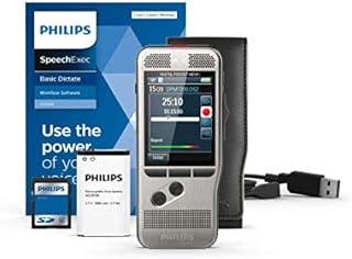 Philips PocketMemo Dyktafon DPM7200/02, Przełącznik suwakowy (Phi.), Dwa mikrofony, SpeechExec Basic Dictate Software (2-letnia subskrypcja)
