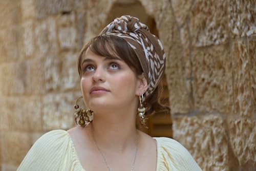 Dream Headwrap Headband Tichel, Hair Snood, Chemo Snood, Brown White Headscarf, Head Covering, Jewish Headcovering, Scarf, Bandana, Apron4