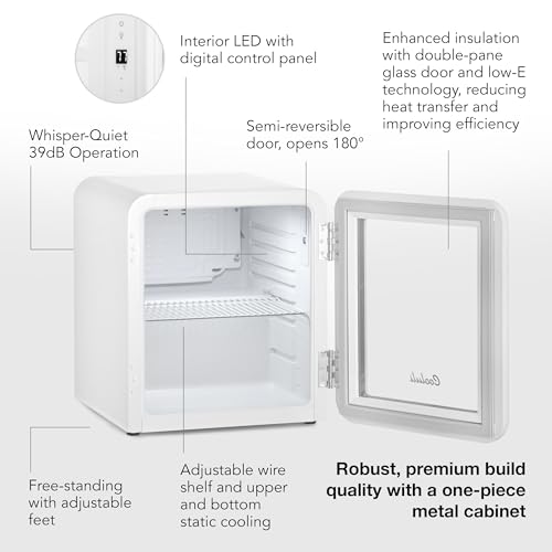 Cooluli CBCG1.7W Decor 1.7 Cu Ft Compact Mini Fridge With Glass Door - Small Refrigerator thumb #3