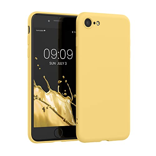 kwmobile Case Compatible with Apple iPhone SE (2022) / iPhone SE (2020) / iPhone 8 / iPhone 7 Case - Slim Protective TPU Silicone Phone Cover - Smooth Yellow