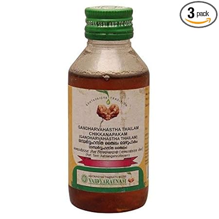 Vaidyaratnam Gandharvahastha Thailam Chikkanpakam 100 ml (Pack of 3)| Ayurvedic Products | Ayurveda Products | Vaidyaratnam Products