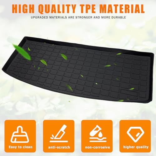 HUYINPJ Cargo Mat Compatible with 2020-2024 Ford Explorer Accessories,Cargo Liner Rear Trunk Mat 6&7 Passenger TPE Material All-Weather Protector(Trunk Mat)