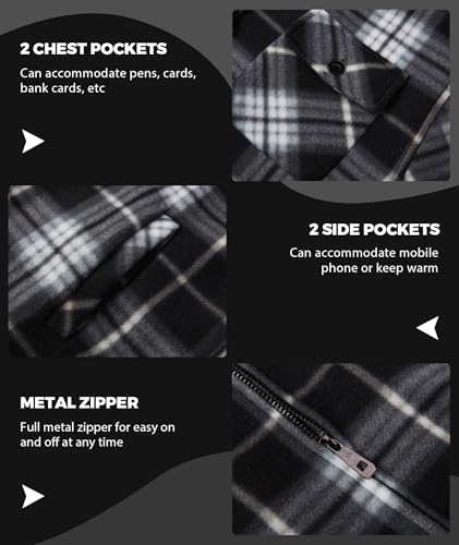 Image of ZITY Men's Flannel Hooded Jacket Fleece Sherpa Lined Plaid Shirts Jackets Zip Up Sweatshirt Hoodies for Men with 4 Pockets