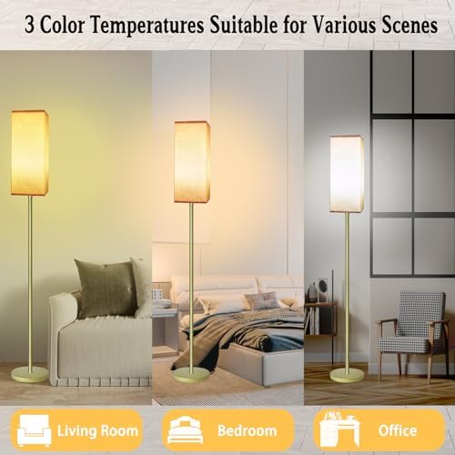LANICHO Floor Lamp, Floor Lamp for Living Room with 3 Color Temperatures, Standing Lamps with Linen Shade, Tall Lamp with Foot Switch for Living Room, Bedroom, Kids Room, Office, Gold 7 41aBn3cEfIL. AC