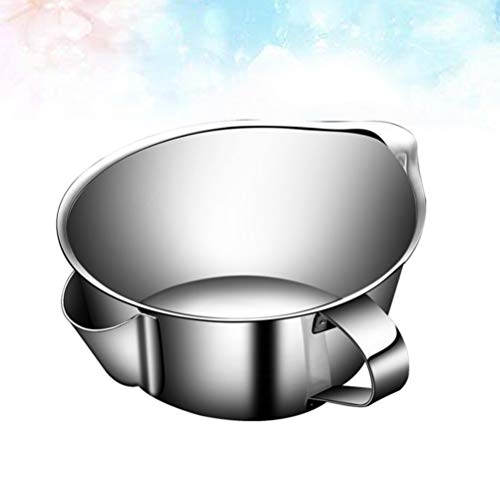 BESTonZON Fetttrennkanne Fetttrenner Edelstahl Suppen Fettabscheider Kanne 500ml Fettbeh?lter Topf Lagerung von Frittier?l und Speisefett K¨¹Che Beh?lter Restaurant Zuhause