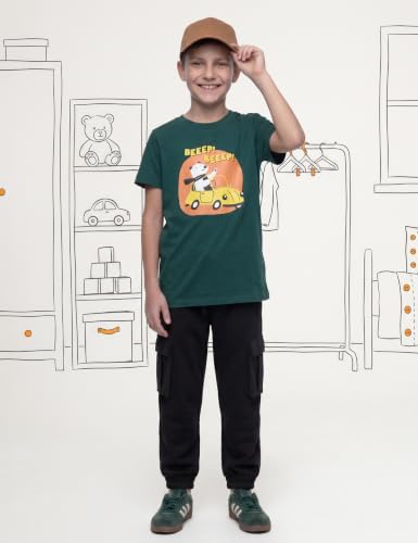 Image of Amazon Brand - Symbol Kids Boys Cotton Blend Solid Cargo Track Pant