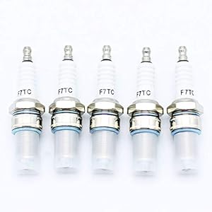 YOFMOO Spark Plug F7TC for GX120 GX160 GX200 GX240 GX270 GX340 GX390 Generator Lawnmower Tractor Rototiller Water Pump Gokart Mini Bike Tillage Polishing Machine 177F 182F Pack of 5