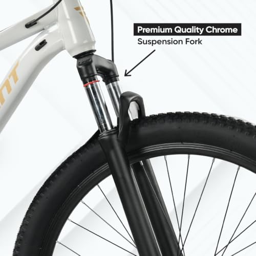 Image of ROADGIANT||BLACKGOLD-27.5T||21 Speed Shimano|| Premium Steel Frame||14+ Age ||Chrome Suspension|| Dual DISC ||Dull White