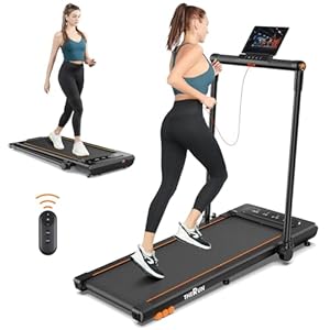 THERUN Walking Pad Treadmill, 2.5HP Under Desk Treadmill, 2 in 1 Foldable Treadmill for Home, Walking Pad with Handle Bar, 16″ Widened Running Belt, Treadmill with Remote Control & LED Touch Screen