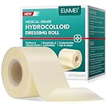 Hydrocolloid Roll 5 cm x 3,6 m, Rotolo di idrocolloide per medicazioni di ferite, idrocolloide, per acne, vesciche, tagli, graffi, ferite, extra sottile, impermeabile, autoadesivo