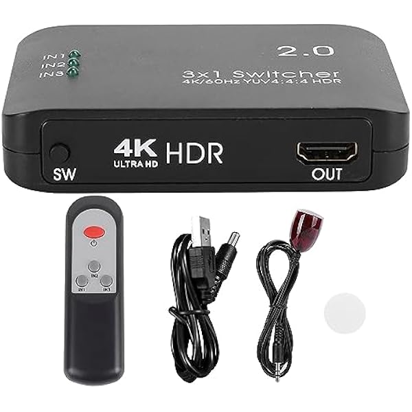 4K High Definition Multimedia Interface Switcher 3 wejścia 1 wyjście rozdzielacz adapter HD IR pilot zdalnego sterowania z wyświetlaczem LED do lekcji kina domowego