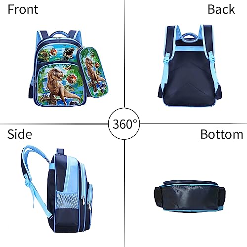 Zoutyi 2 In 1 Dinosaur Backpack Set For Boys Girls, Personalized 16.5" Little Kids Preschool School Bookbag With Pencil Case #TOP1