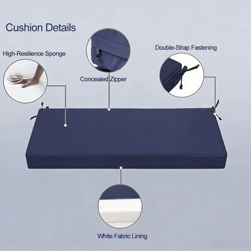 Coussin de rechange pour terrasse résistant décoloration avec attaches - 6