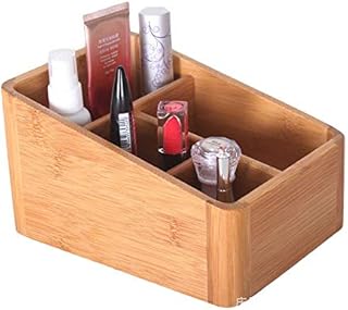 ITODA Office Bamboo Desk Organiser Pen Pot Pencil Holder Multi-Functional Stationery Storage Box Collection Desk Tidy Organizer Business Card Remote Control Holder Office Supplies Container