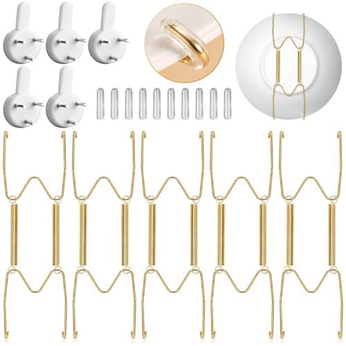 Image of 5 pcs 6 Inch Plate Hangers for the Wall, Suitable for 5.5-6.5 inch Plate | Invisible Decorative Wall Plate Hangers, Stainless Steel Plates Walls Hanger for Display Hooks