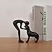 FriyGardcn Dog Sculpture Home Decor Cute Man and Dog Statue Decoration for Office、Living Room、Bedroom、Home， Memory Gifts for Pet Lovers (Black)