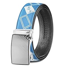 Beveled Black Base Silver Buckle - Bule Checkered