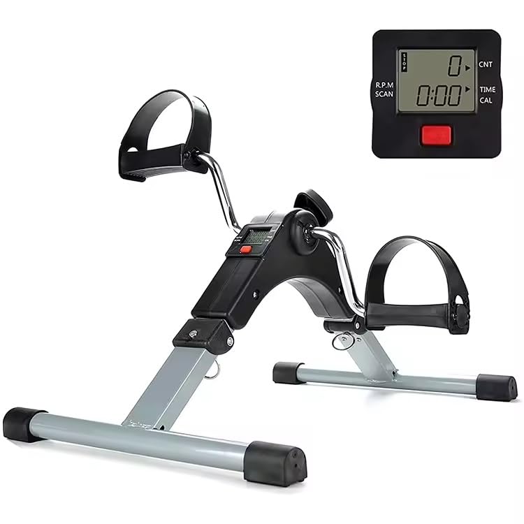 Mini Cycle Pedal Exerciser Adjustable Resistance and Digital Display Heavy Material Compact & Portable - Suitable for Light Exercise of Legs, Arms, and Physiotherapy at Home-image-45