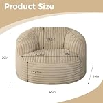 Bean Bag Chair for Adults and Teens, Comfy Cozy Bean Bag Chairs,Beanbag Chair for Dorm Lazy Couch Sofa Chair Living Room Gaming,Reading - Image 2