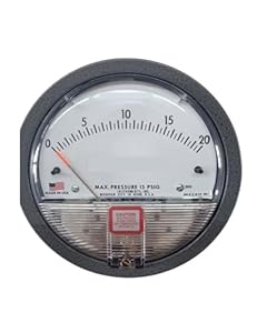 Folisila Zeiger-Differenzdruckmessgerät 2020, 0-20 Zoll Wassersäule