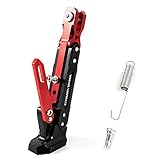 Universal Motorcycle Kickstand Accessories Adjustable Tripod Holder Side Parking Foot Support CNC Aluminum Foot Stand for Scooter Modified Motorbike Dit Pit Bike (Red)
