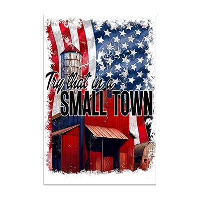 Try That in a Small Town Funny Tool Box Magnet Sign - 4x6 in. | Car Bumper Vinyl Magnet | Funny Tool Box Magnet Sign | Refrigerator Fridge Magnet Locker