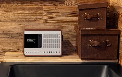 Revo SuperConnect Internet-/DAB+ Radio (Internet/DAB+/DAB/UKW,Spotify,WLAN,Aux In,Cinch-Out,Kopfhörer Ausgang,inkl. Netzteil) walnuß-silber