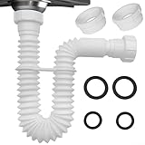 Photo Gallery jotekonoby kit tubo di scarico flessibile per lavello da 1-1/2" e 1-1/4" con adattatori, tubo ondulato regolabile da 20-80 cm, anelli di tenuta a prova di perdite, plastica di lunga durata per cucina Photo Gallery jotekonoby kit tubo di scarico flessibile per lavello da 1-1/2" e 1-1/4" con adattatori, tubo ondulato regolabile da 20-80 cm, anelli di tenuta a prova di perdite, plastica di lunga durata per cucina