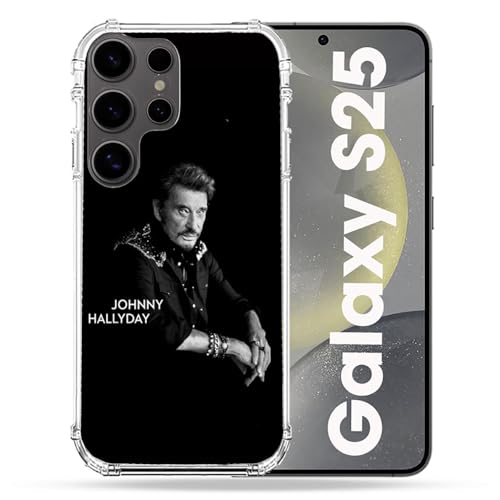 Coque Samsung S25 Johnny Hallyday antichoc noire Cokitec