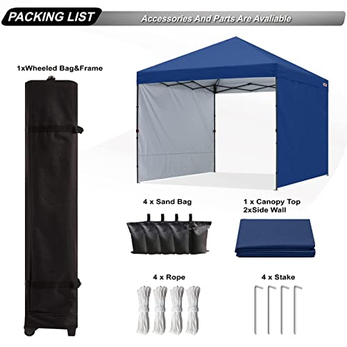 ABCCANOPY Easy Pop up Canopy Tent with 2 Sidewalls for Outdoor Sun Blocking or Rain Protection,10x10, Navy Blue by ABCCANOPY - Image 3