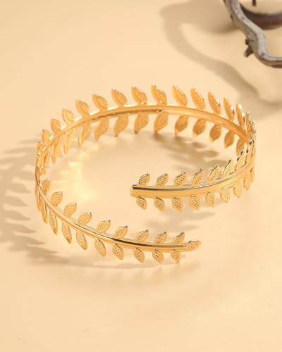 Uemxiyu 4 Pieces Arm Cuff Upper Arm Band Cuff Bracelet Bangle For Women Adjustable Armband Set  thumb #3