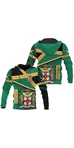 Personalized Jamaica 3D Hoodies Custom Jamaica Flag Lion Shirt Jamaican Pride T-Shirt Jamaica Hoo...