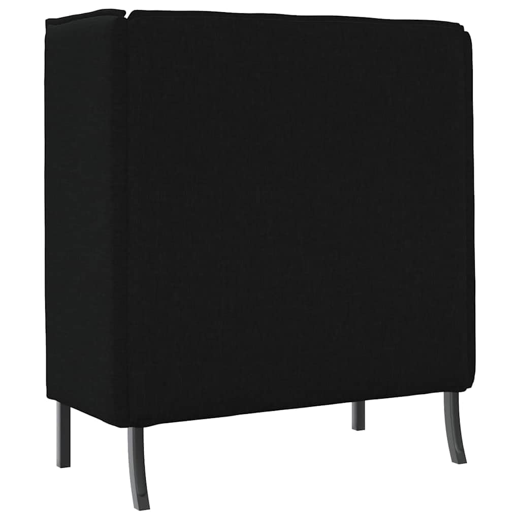 Sofá de dos plazas, tejido negro, 101 cm
