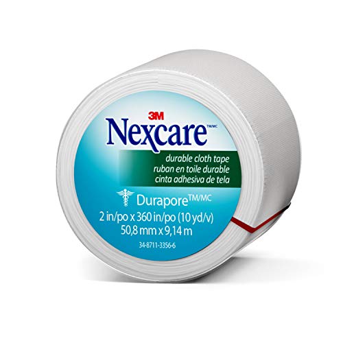 Nexcare Durapore Cloth First Aid Tape, 2 in x 10 yds, Comfortably Secures Gauze And Dressings, Rolled