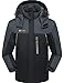 Produktbild GEMYSE Herren Wasserdichte Berg-Skijacke Winddichte Fleece Outdoor-Winterjacke mit Kapuze (Schwarzgrau,L)