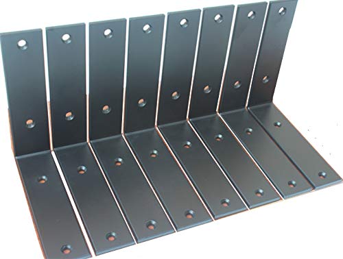 8 Pack - L8" x H 8" x W 1.5", 5mm Thick Rustic Shelf Bracket, Iron Shelf Brackets, Metal Shelf Bracket, Industrial Shelf Bracket, Modern Shelf Bracket, Decorative Shelving, Shelf Supports with Screws