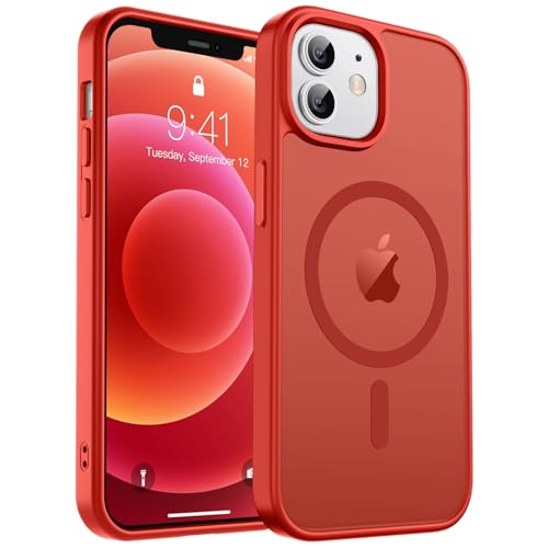 zapica Magnetic for iPhone 12 Case & iPhone 12 Pro Case, Red