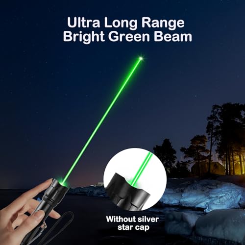 LETEAPII Green Light Flashlight Rechargeable, Long Range Adjustable Focus Tactical Beam for Outdoor Journeys, Camping, Presentations, TV/LED/LCD Screens, and Stargazing - Thumbnail 2