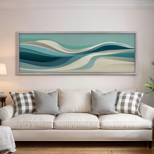 Toile vagues océaniques pour une décoration murale zen minimaliste et apaisante