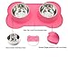 VIVAGLORY Dog Bowls, Dog Food Bowls, Stainless Steel Cat Puppy Water Bowls with Non Spill Skid Resistant Silicone Mat, Large, Pink