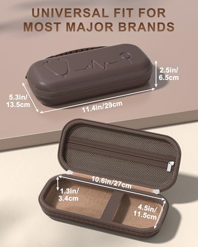 ProCase Stethoskop Tasche für Medi-Inn/3M Littmann/MDF/SCIAN, Stethoskopetui passend für 3M Littmann Classic III Stethoskop Medizinische Aufbewahrungstasche für Pflegeschulausrüstung -Schokolade