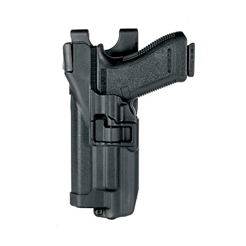 BLACKHAWK Level 3 SERPA Light Bearing Auto Lock Duty Matte Finish Holster, Size 00, Left Hand, (Glock 17/19/22/23/31/32)