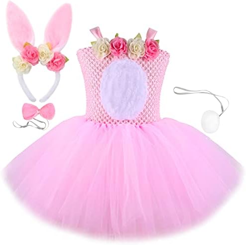 RABISS Easter Kids Girls Bunny Costume Tutu Dress Up Clothes Set Rabbit Birthday Party Costume Animal Bunny Kids Costume Girls Easter Bunny Costume