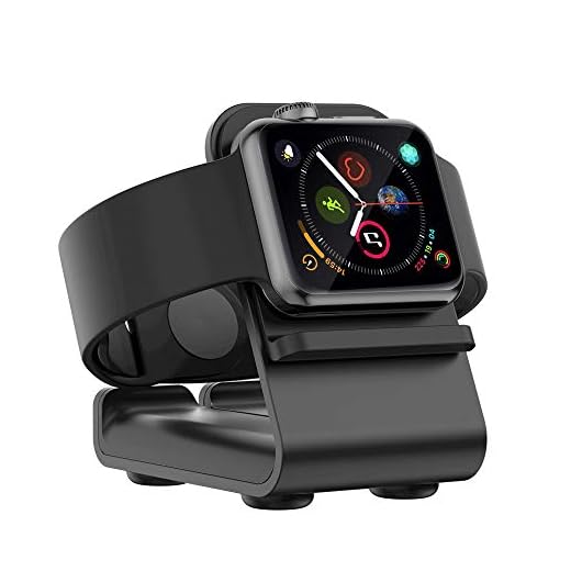VIGLT Charging Stand for Apple Watch Stand Aluminum Charging Stand Nightstand Mode Compatible Series 5 / Series 4 / Series 3/Series 2 / Series 1 Charging Dock Station Designed for Apple Watch(Black)