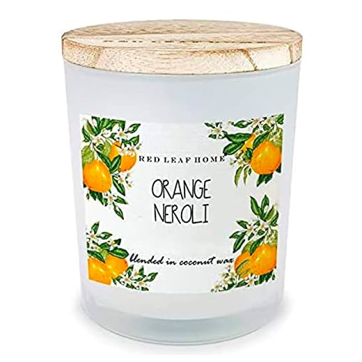Red Leaf Home | Orange Neroli Jar Candle with Wooden Lid | Sonoma Collection, Large | Citrus, Fruit, Floral | 15.5oz